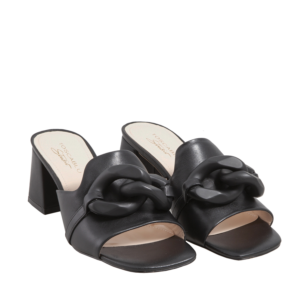 Tosca Blu Studio - Chioggia Medium leather slipper with chain