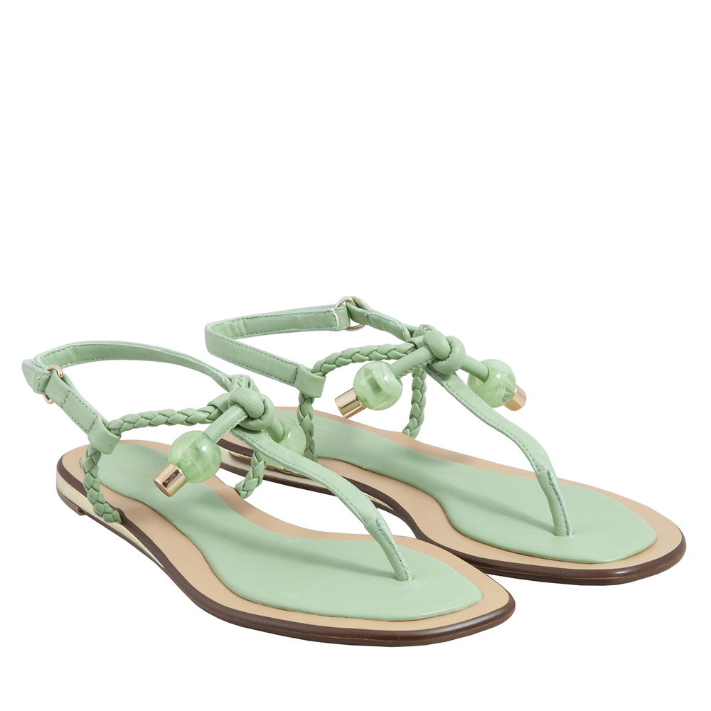 Costa Rei Low heel flip-flop with decoration, green, 39 EU