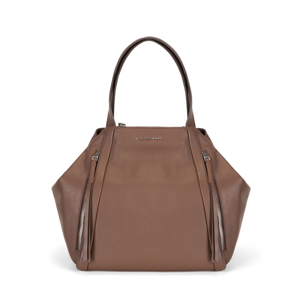 Tosca Blu - Nocciola Large leather tote bag