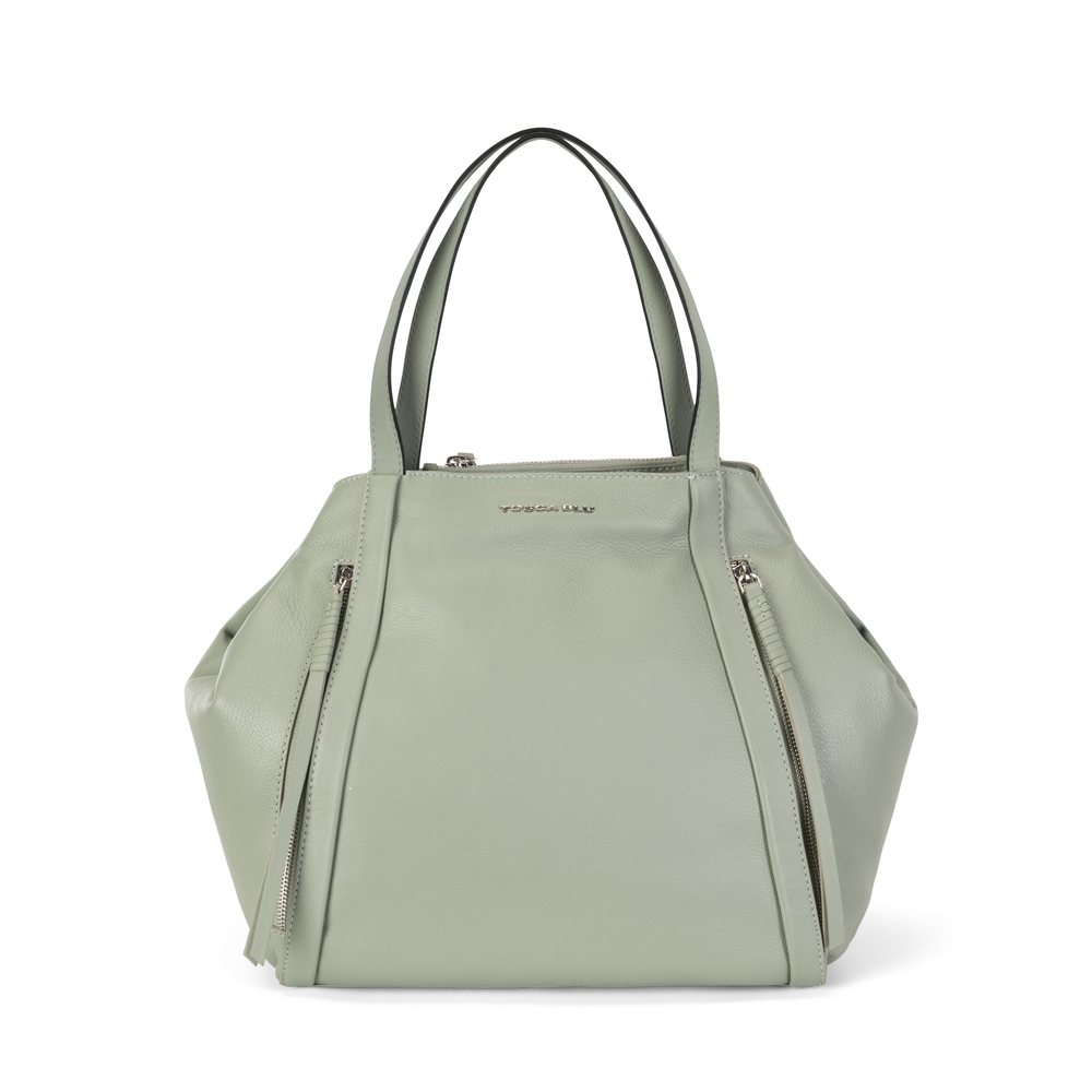 Nocciola Large leather tote bag, green