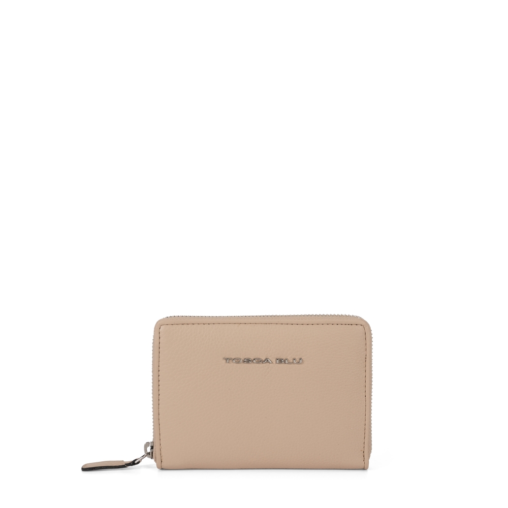 Tosca Blu - Nocciola Small leather wallet with zip-around closure