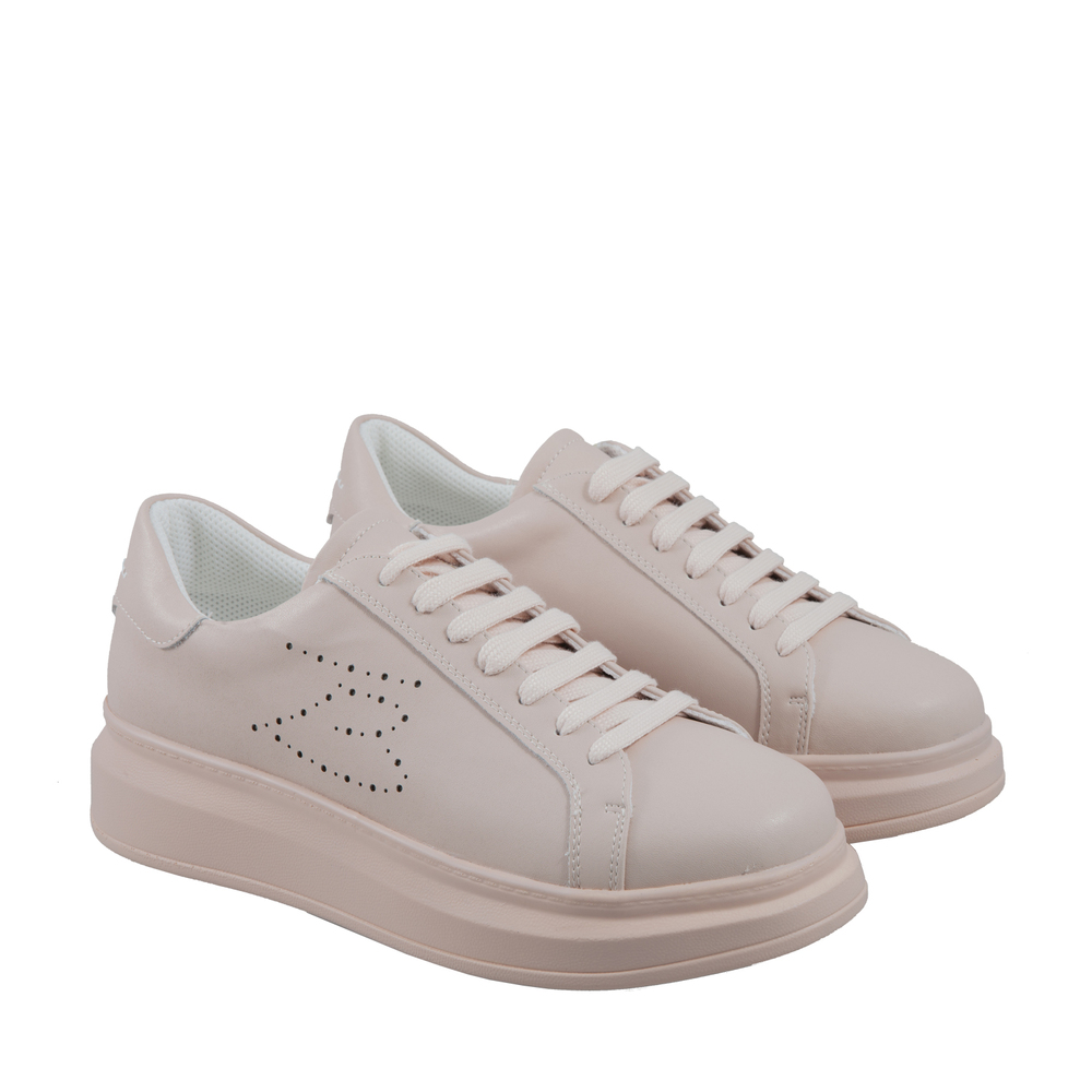 Bellaria One color leather sneaker, pink, 40 EU