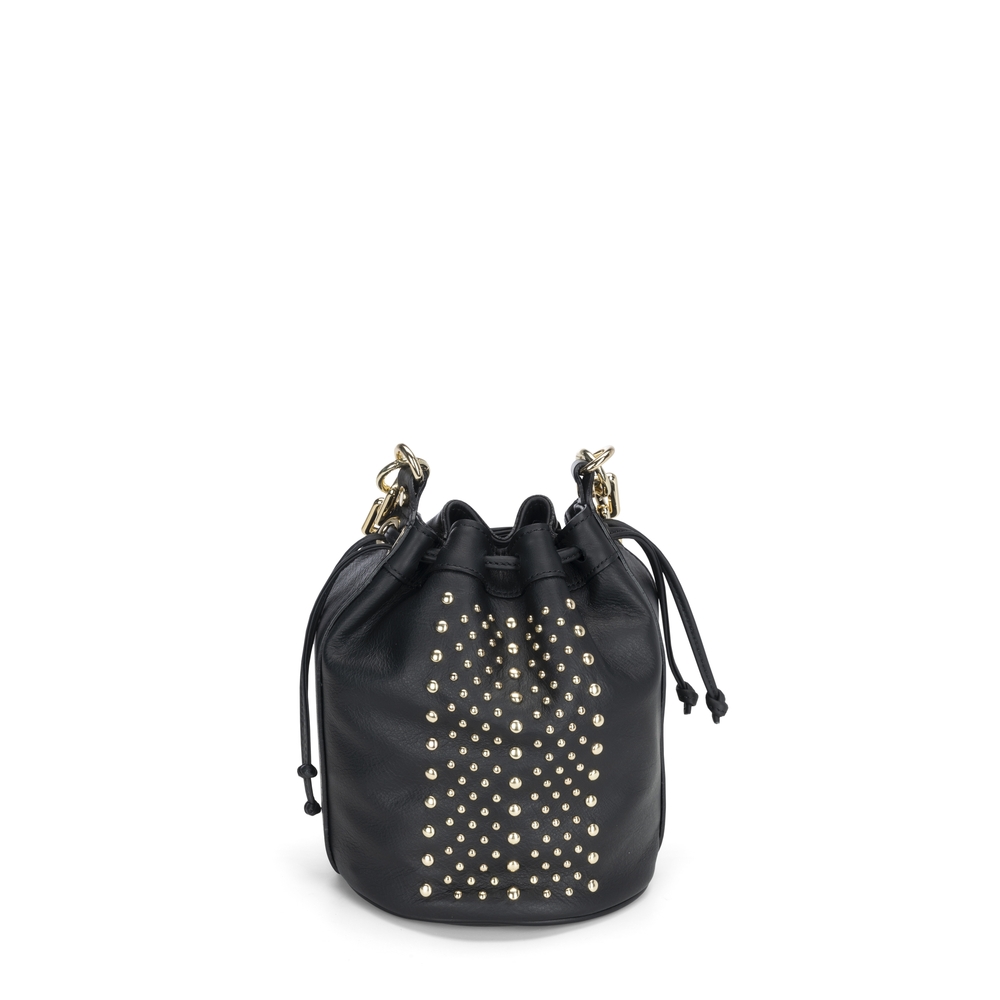Tosca Blu - Geranio Chain leather bucket bag