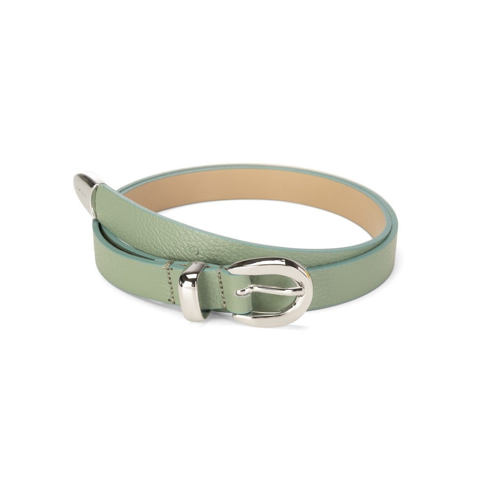 Tosca Blu Thin leather belt, green, 85 EU