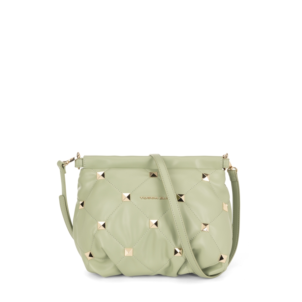 Ranuncolo Clutch bag with shoulder strap and applications, green