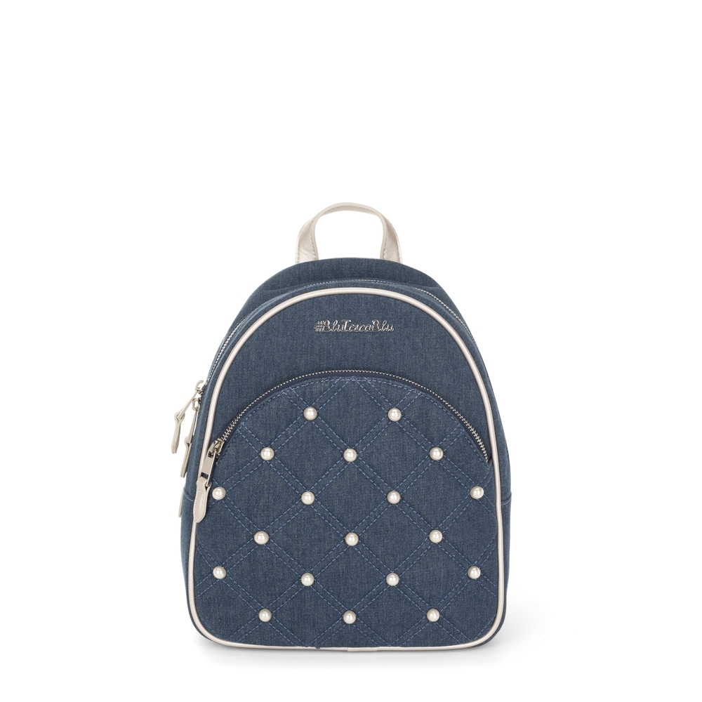 #BluToscaBlu - Perla Textile backpack with pearls