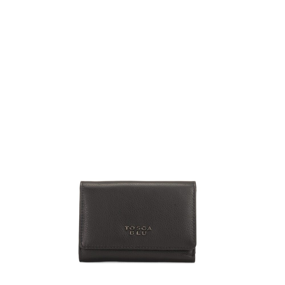Avana Medium wallet with flap, black