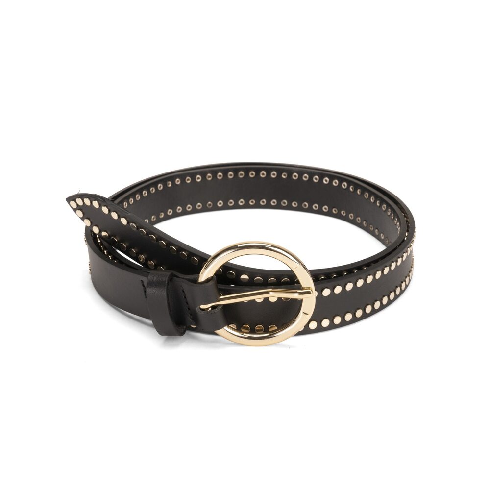 Regular leather belt, black, 90 EU