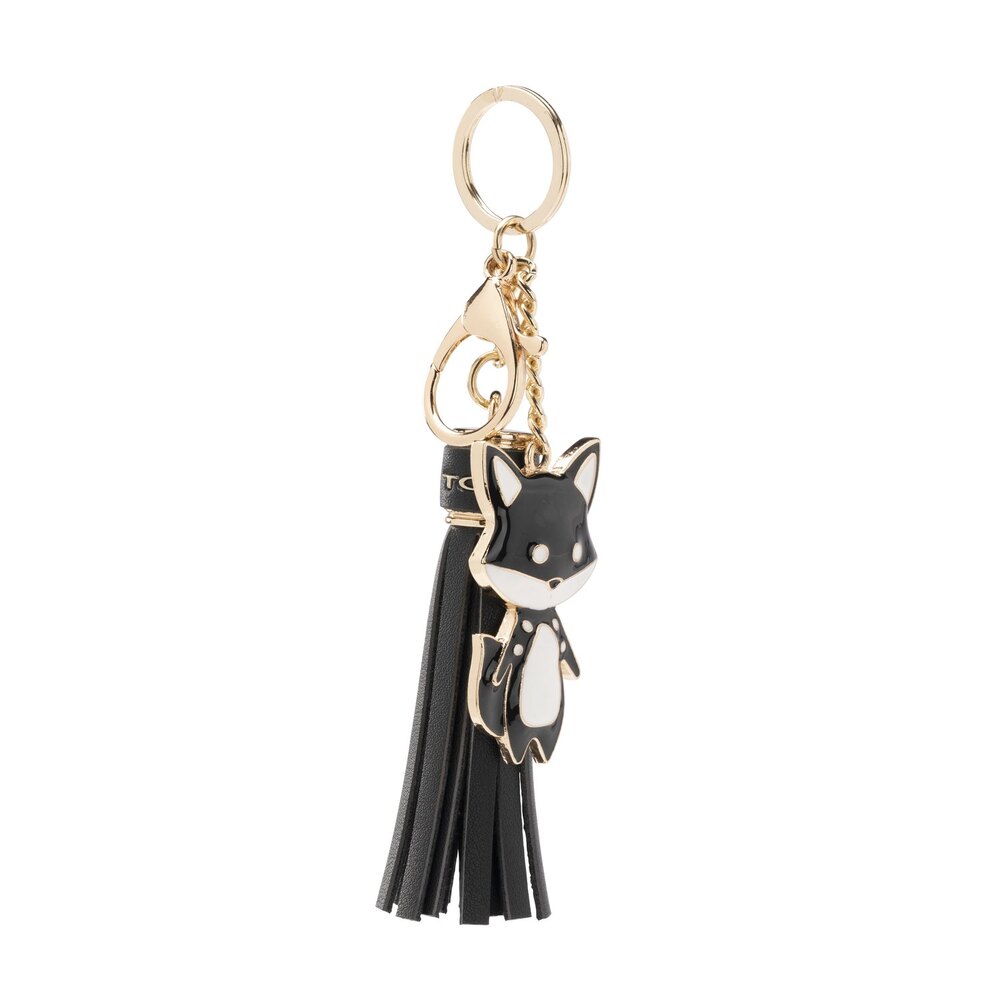 Sweet Keyring with tassel and metal accessory, black
