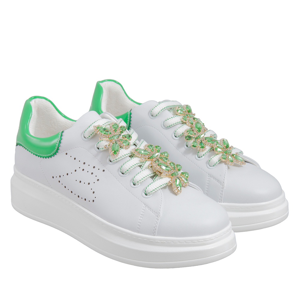 Tosca Blu Studio - Aloe Leather Sneaker With Butterflies