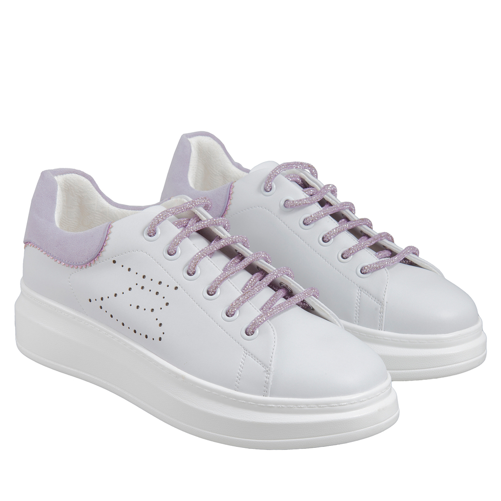 Tosca Blu Studio - Aloe Leather Sneaker With Lurex Laces