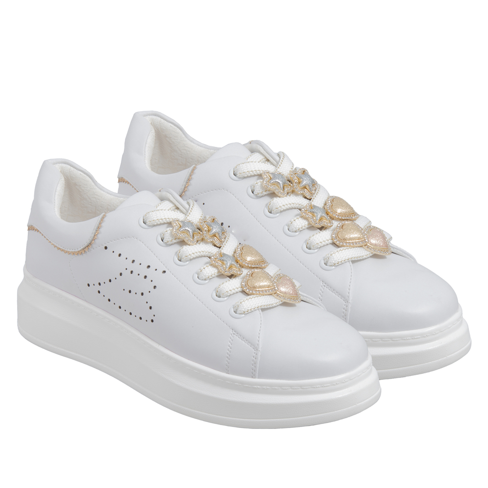 Tosca Blu Studio - Sneaker Aloe In Pelle Con Cuori E Stelle